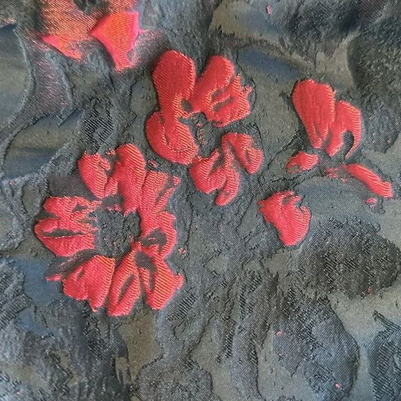 WHBM Black Red Floral Jacquard Off Shoulder Corset Bustier Top 14 Evening Fancy - Picture 7 of 12